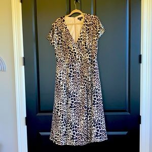 Size 16 leopard Tahari faux wrap dress